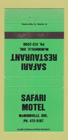Matchbook Cover - Safari Motel McMinnville OR 30 Strike