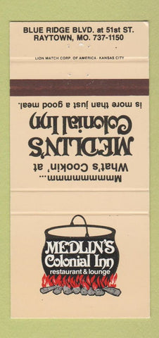 Matchbook Cover - Medlin's Colonial Inn Raytown MO 30 Strike
