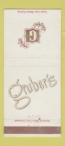 Matchbook Cover - Gruber's Shaker Heights OH WEAR 30 Strike