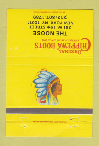 Matchbook Cover - Chippewa Boots shoes New York City The Noose 40 Strike