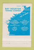 Matchbook Cover Bay Houston Towing Galveston Houston Corpus Christi TX 40 Strike