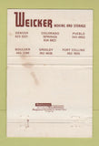 Matchbook Cover - Weicker Moving Storage Denver Colorado WEAR 40 Strike