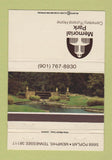 Matchbook Cover - Memorial Park Funeral Home Cemetery Memphis TN 40 Strike