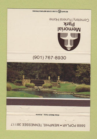 Matchbook Cover - Memorial Park Funeral Home Cemetery Memphis TN 40 Strike