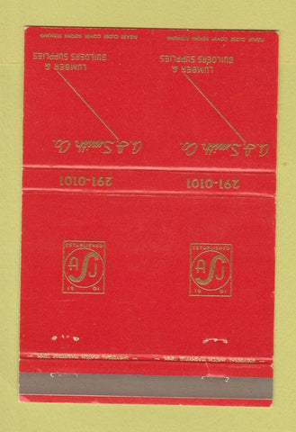 Matchbook Cover - AJ Smith Lumber Nashville TN DOUBLE PRINT ERROR 40 Strike