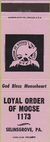 Matchbook Cover - Matchbook Cover Moose Lodge Selinsgrove PA