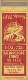 Matchbook Cover - Matchbook Cover Moose Lodge Selinsgrove PA