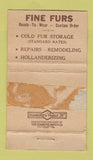 Matchbook Cover - Projanskys Furs White Plains NY WORN 36 Strike