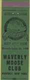 Matchbook Cover - Matchbook Cover Moose Lodge Waverly NY dark green