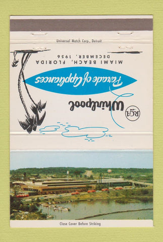 Matchbook Cover - Whirlpool Appliance Parade Miami Beach FL 1956 40 Strike