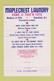 Matchbook Cover - Maplecrest Laundry Plainfield NJ 40 Strike