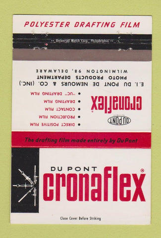 Matchbook Cover - DuPont Cronaflex Wilmington DE photo products 40 Strike