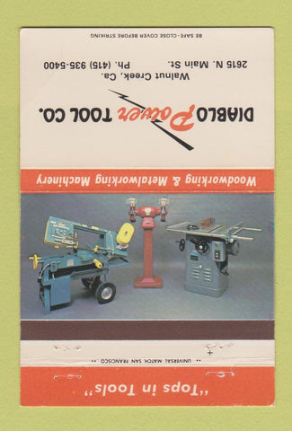 Matchbook Cover - Diablo Power Tools Walnut Creek CA 40 Strike