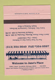 Matchbook Cover - Jane's Place Southfield MI 40 Strike