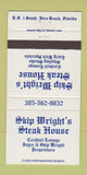 Matchbook Cover - Skip Wright's Steak House Vero Beach FL 30 Strike