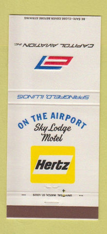 Matchbook Cover - Hertz Car Rentals Capitol Aviation Springfield IL 30 Strike
