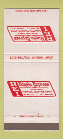 Matchbook Cover - Ringle Express Trucking Fowler IN 30 Strike