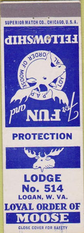 Matchbook Cover - Matchbook Cover Moose Lodge Logan WV