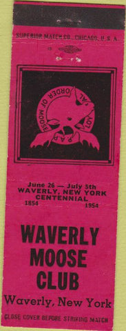 Matchbook Cover - Matchbook Cover Moose Lodge Waverly NY red