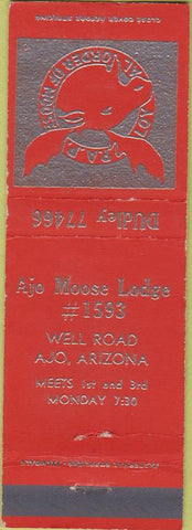 Matchbook Cover - Matchbook Cover Moose Lodge Ajo AZ