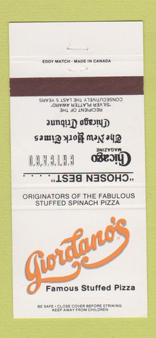 Matchbook Cover - Giordano's Pizza Chicago IL 30 Strike