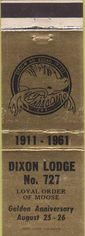 Matchbook Cover - Matchbook Cover Moose Lodge Dixon IL 1961
