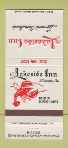 Matchbook Cover - Lakeside Inn Limerick PA 30 Strike