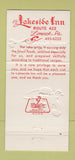 Matchbook Cover - Lakeside Inn Limerick PA 30 Strike