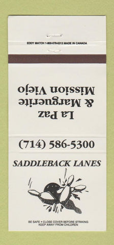 Matchbook Cover - Saddleback Lanes Bowling Mission Viejo CA? 30 Strike