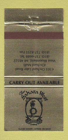 Matchbook Cover - New Sahara West West Bloomfield MI 30 Strike