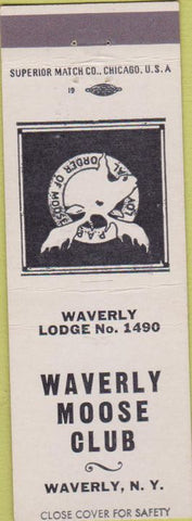 Matchbook Cover - Matchbook Cover Moose Lodge Waverly NY white