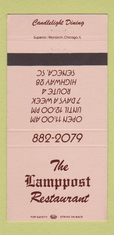 Matchbook Cover - Lamppost Restaurant Seneca SC WEAR 30 Strike