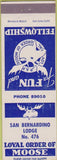 Matchbook Cover - Matchbook Cover Moose Lodge San Bernardino CA