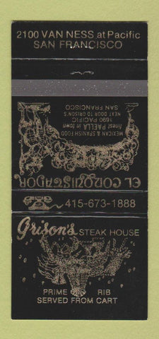 Matchbook Cover - El Conquistador Mexican San Francisco CA 30 Strike