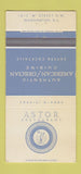 Matchbook Cover - Astor Restaurant Washington DC Greek 30 Strike