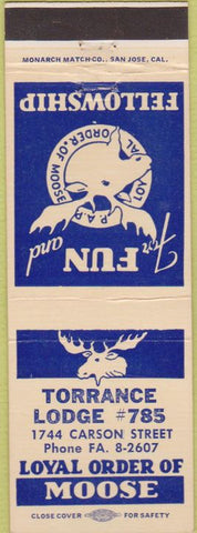 Matchbook Cover - Matchbook Cover Moose Lodge Torrance CA