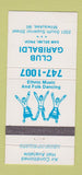 Matchbook Cover - Club Garibaldi Milwaukee WI Ethnic Music Dancing 30 Strike