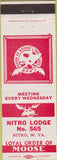 Matchbook Cover - Matchbook Cover Moose Lodge Nitro WV