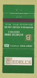Matchbook Cover - Bedell's Restaurant Bloomfield Hills MI 30 Strike
