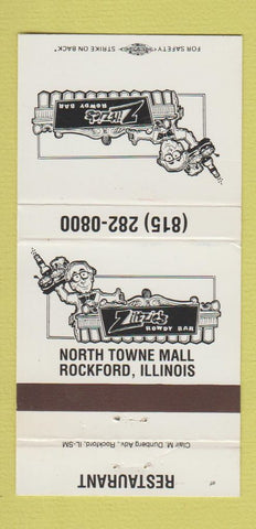 Matchbook Cover - Ziltzie's Rowdy Bar Rockford IL 30 Strike
