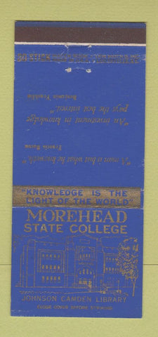 Matchbook Cover - Moorehead State College KY Johnson Camden Library 30 Stick