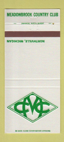 Matchbook Cover - Meadowbrook Country Club Northville MI 30 Strike