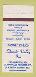 Matchbook Cover - Thunder Valley Inn Cornwells Heights PA 30 Strike
