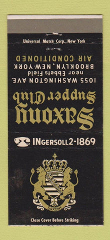 Matchbook Cover - Saxony Supper Club Brooklyn NY 30 Strike