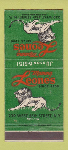 Matchbook Cover - Mamma Leone's New York City 30 Strike