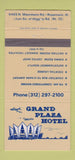Matchbook Cover - Grand Plaza Hotel Rosemont IL 30 Strike