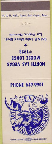Matchbook Cover - Matchbook Cover Moose Lodge North Las Vegas NV
