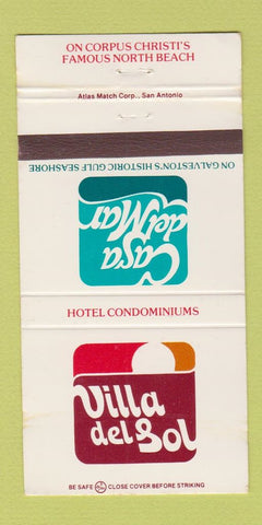 Matchbook Cover - Villa Del Sol Corpus Christi TX Galveston WEAR 30 Strike