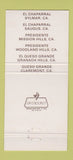 Matchbook Cover Queso Grande Claremont CA Saugus Sylmar Mission Hills 30 Strike
