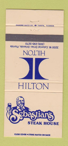 Matchbook Cover - Hilton Hotel Orlando FL Sebastian's Steak 30 Strike